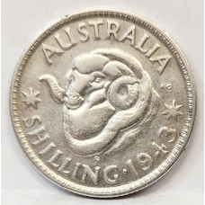 AUSTRALIA 1943 . ONE 1 SHILLING . VARIETY . S over D